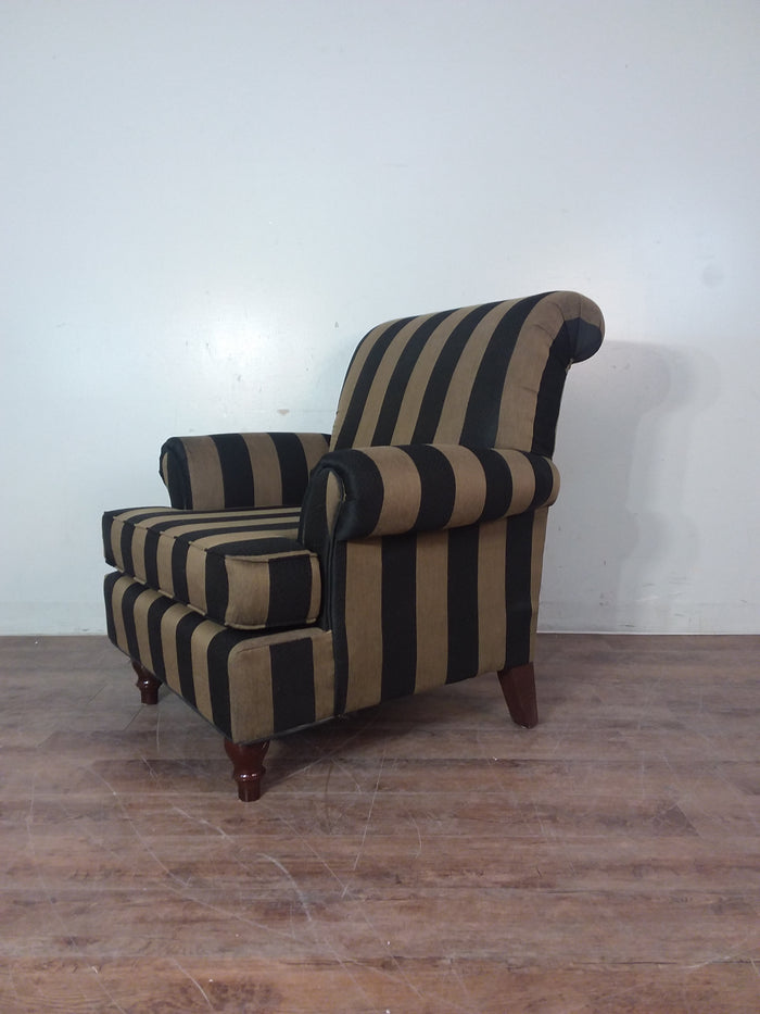 Black And Yellow Striped Armchair