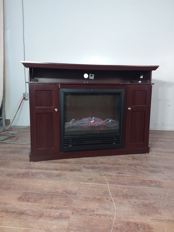 Dark Mahogany Veneer Fireplace