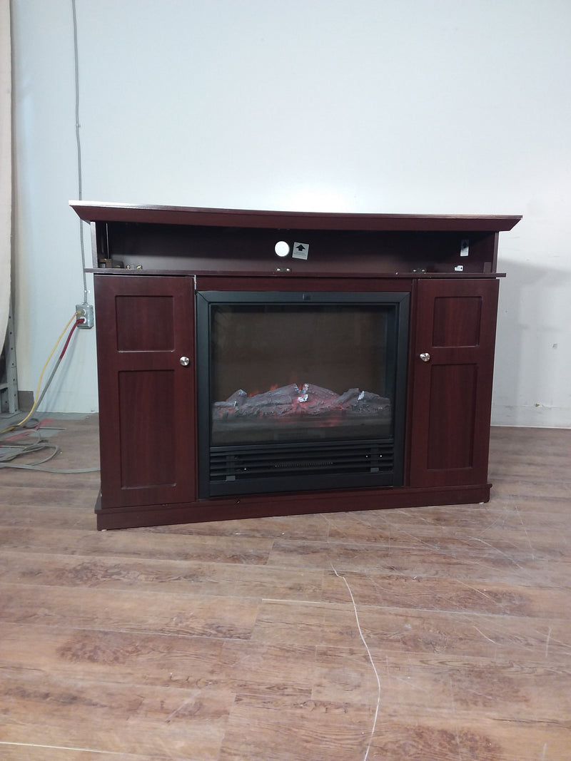 Dark Mahogany Veneer Fireplace