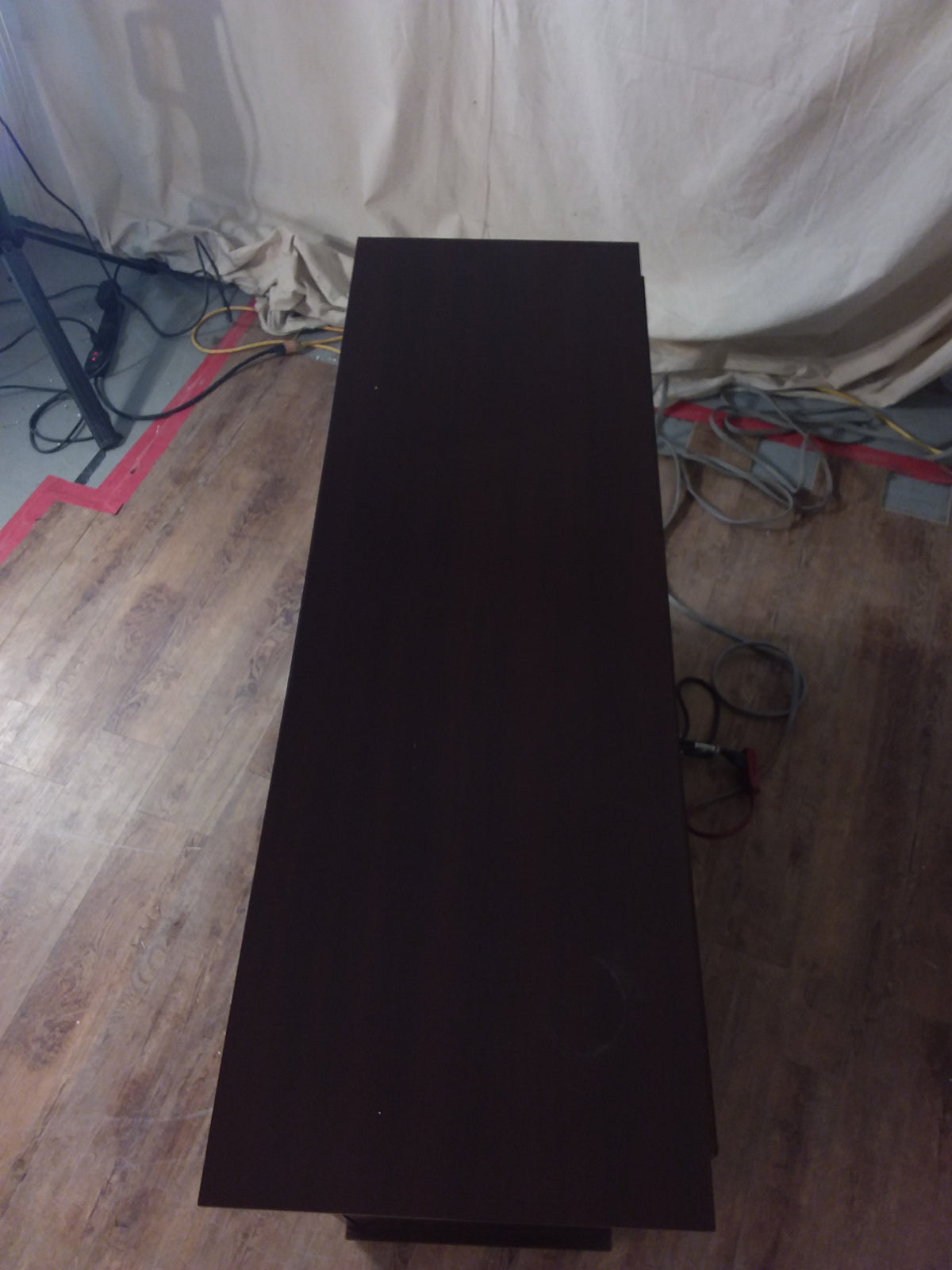 Dark Mahogany Veneer Fireplace
