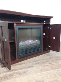 Dark Mahogany Veneer Fireplace