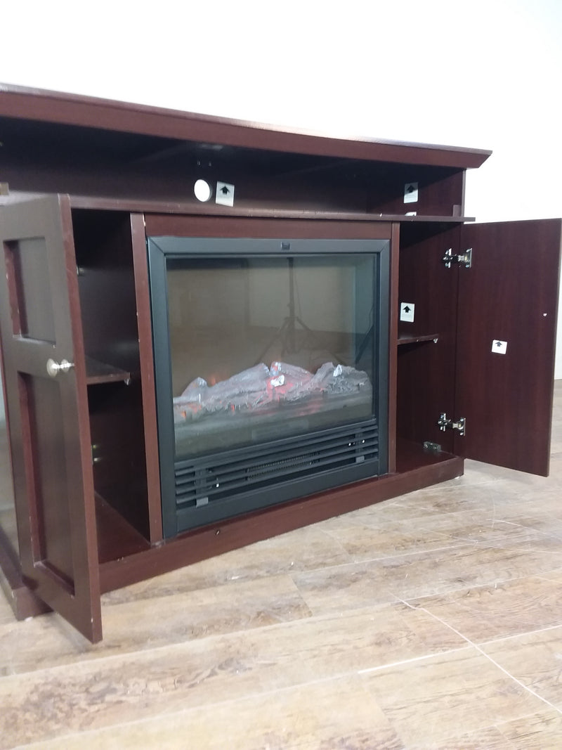 Dark Mahogany Veneer Fireplace