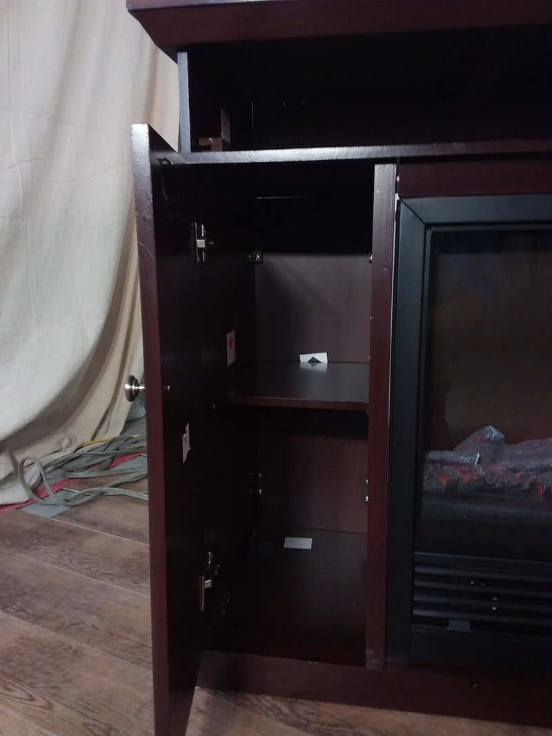 Dark Mahogany Veneer Fireplace