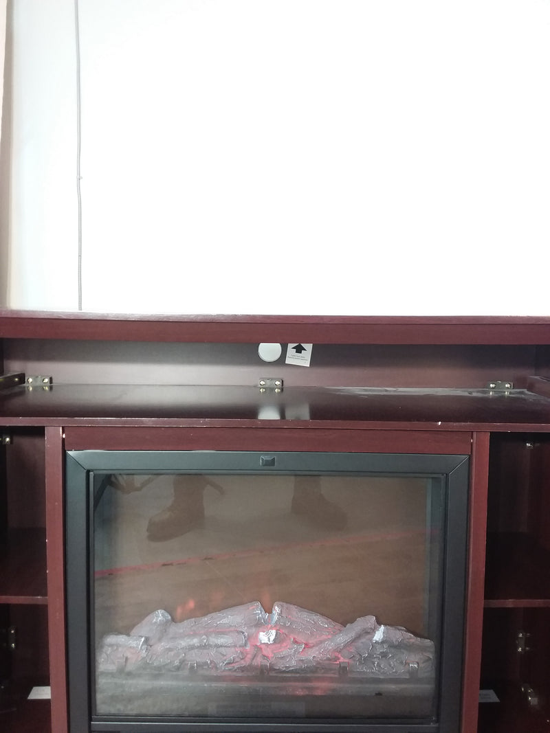 Dark Mahogany Veneer Fireplace