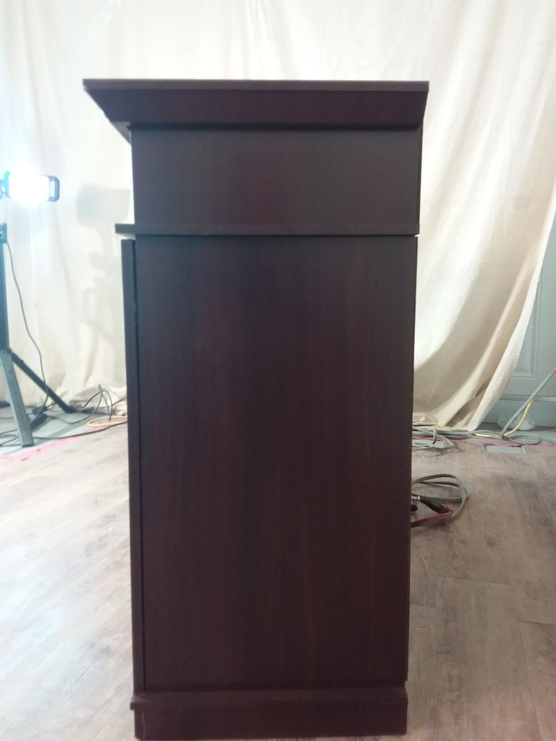 Dark Mahogany Veneer Fireplace
