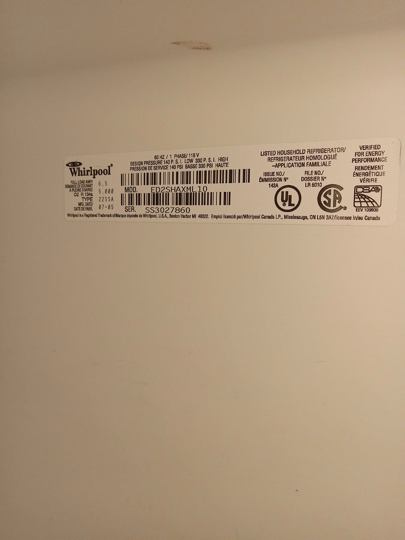 WHIRLPOOL Stainless Steel Side By Side Refrigerator