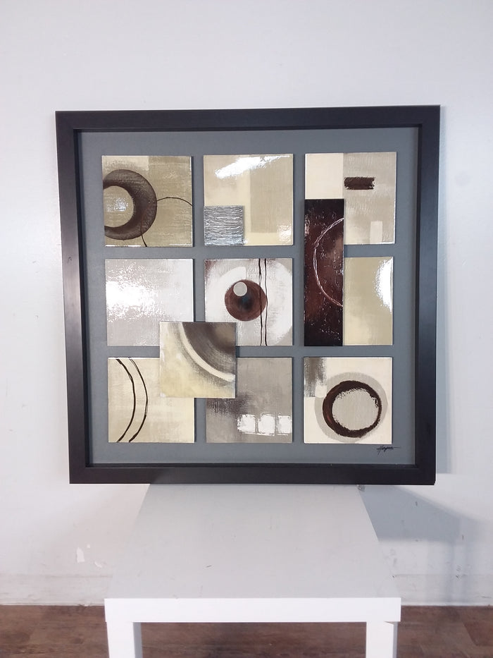 Glazed Abstract Relief Framed Art