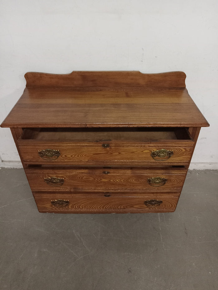 41"W Antique Oak 3 Drawer Dresser