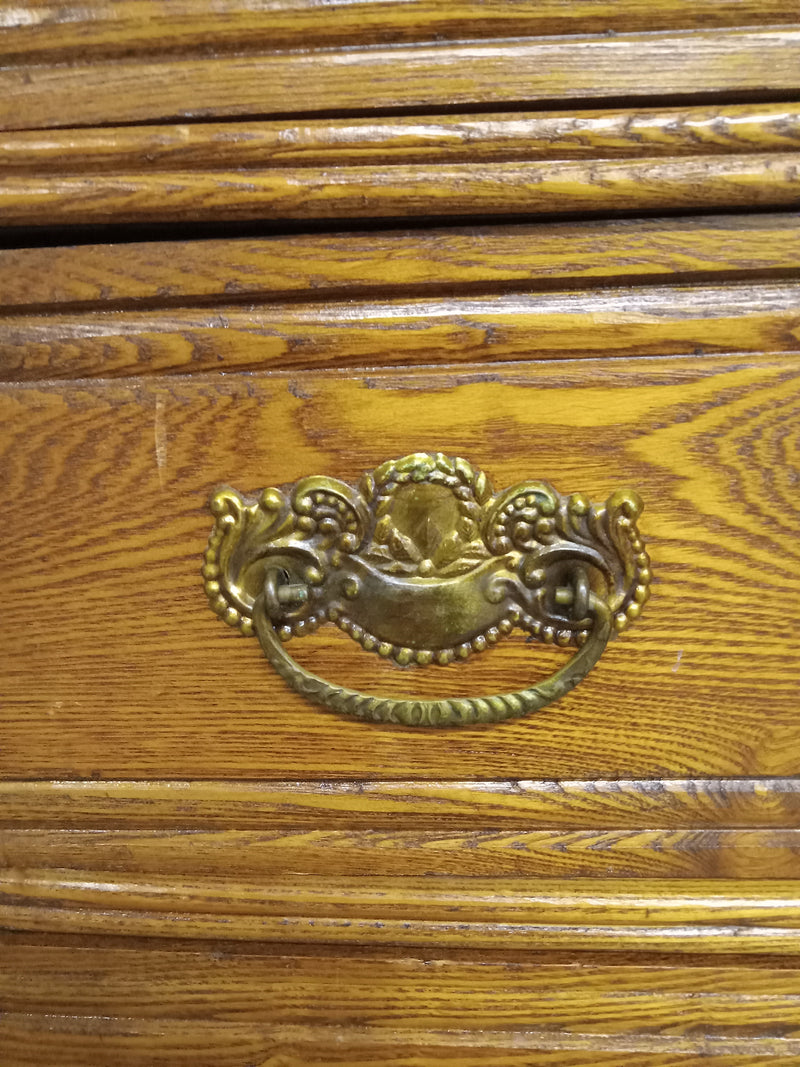 41"W Antique Oak 3 Drawer Dresser