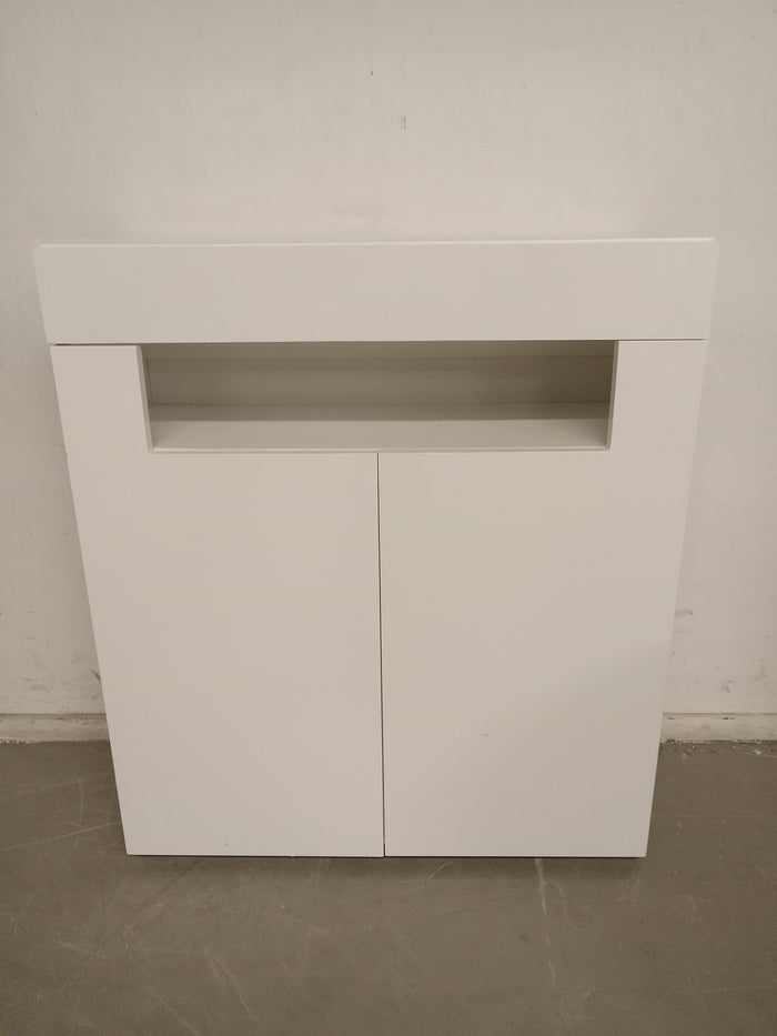 Structube White Lacquer Cabinet