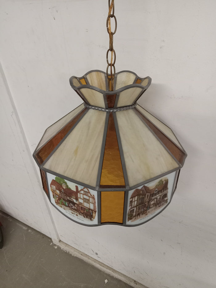 14"Dia Stained Glass Ceiling Lamp