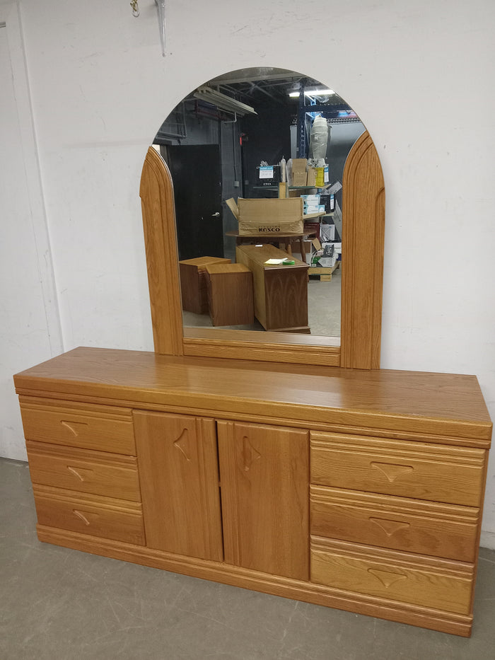 66"W 6 Drawer Dresser with Mirror