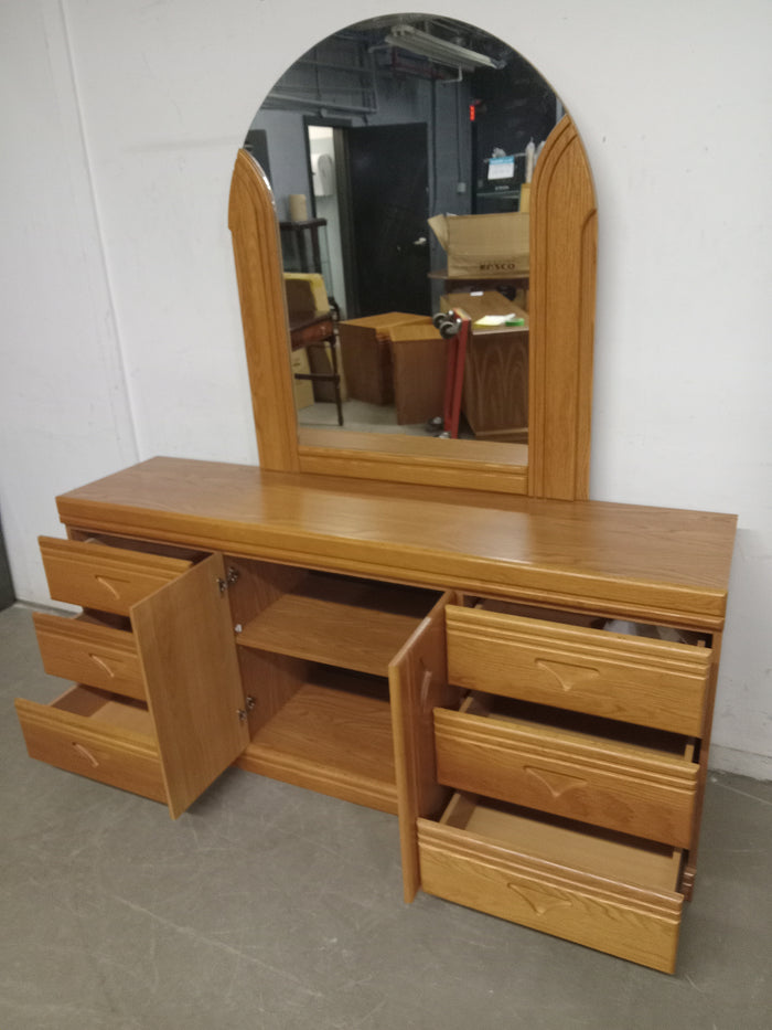 66"W 6 Drawer Dresser with Mirror