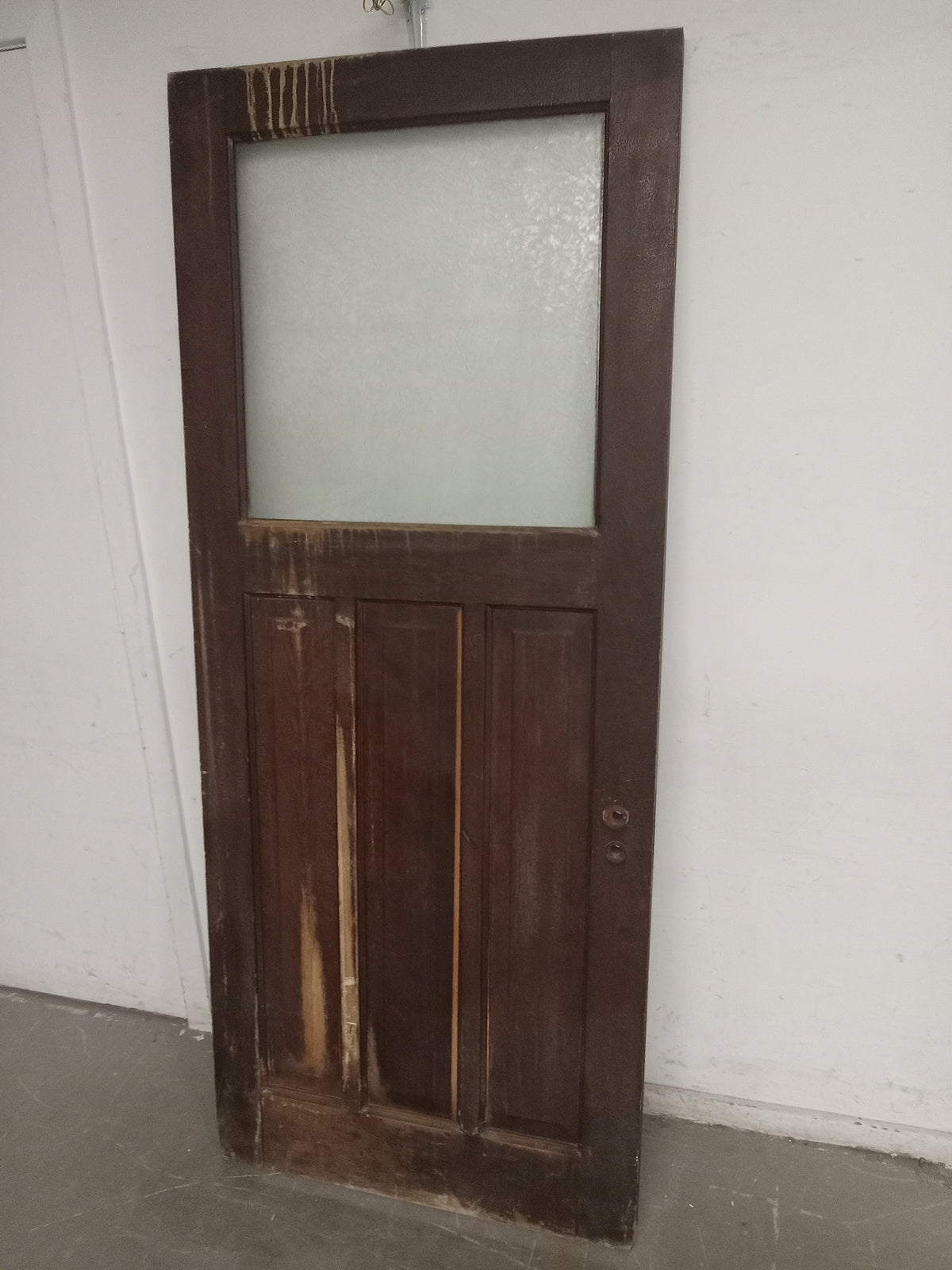 34" x 82" Wooden Door with Frosted Glass Panel