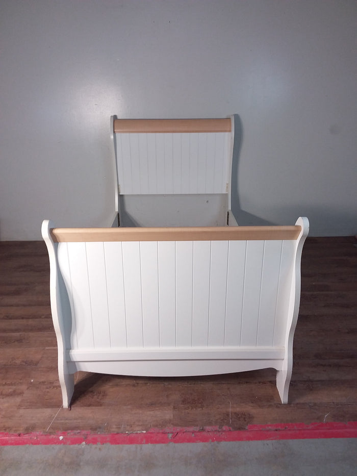 White & Beech Color Single Bed