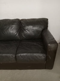 CAMPIO FURNITURE Dark Leather Three Seater Sofa 77"W