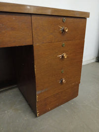 37"W Antique 4 Drawer Desk