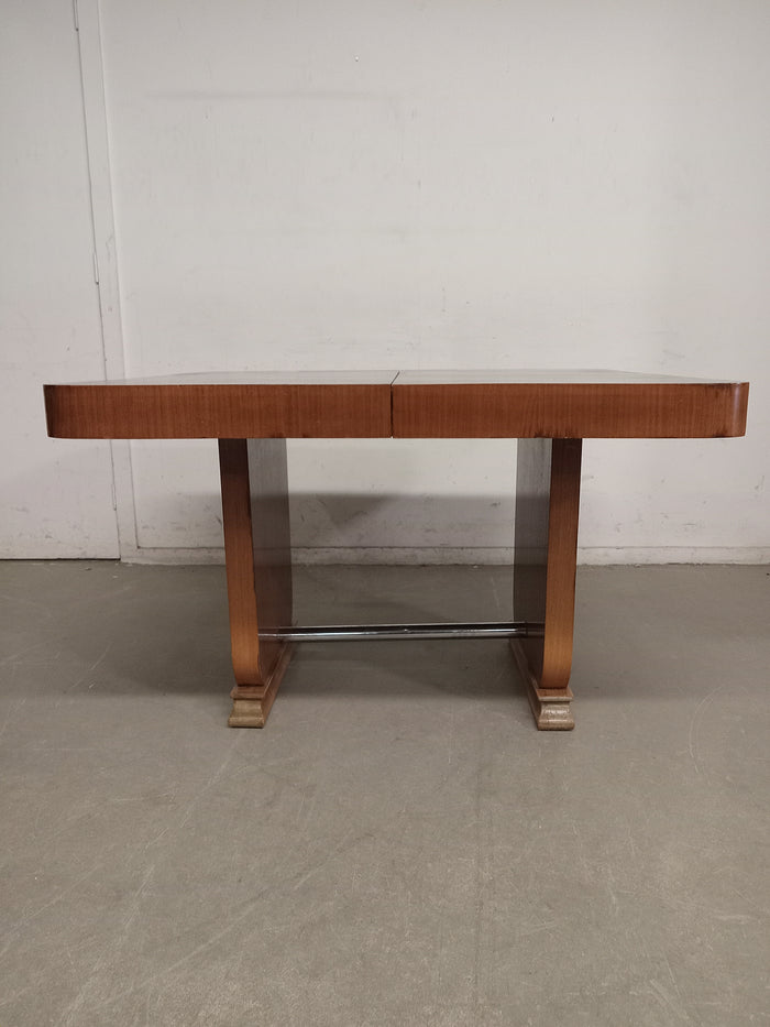 Midcentury Solid Wood Adjustable Table