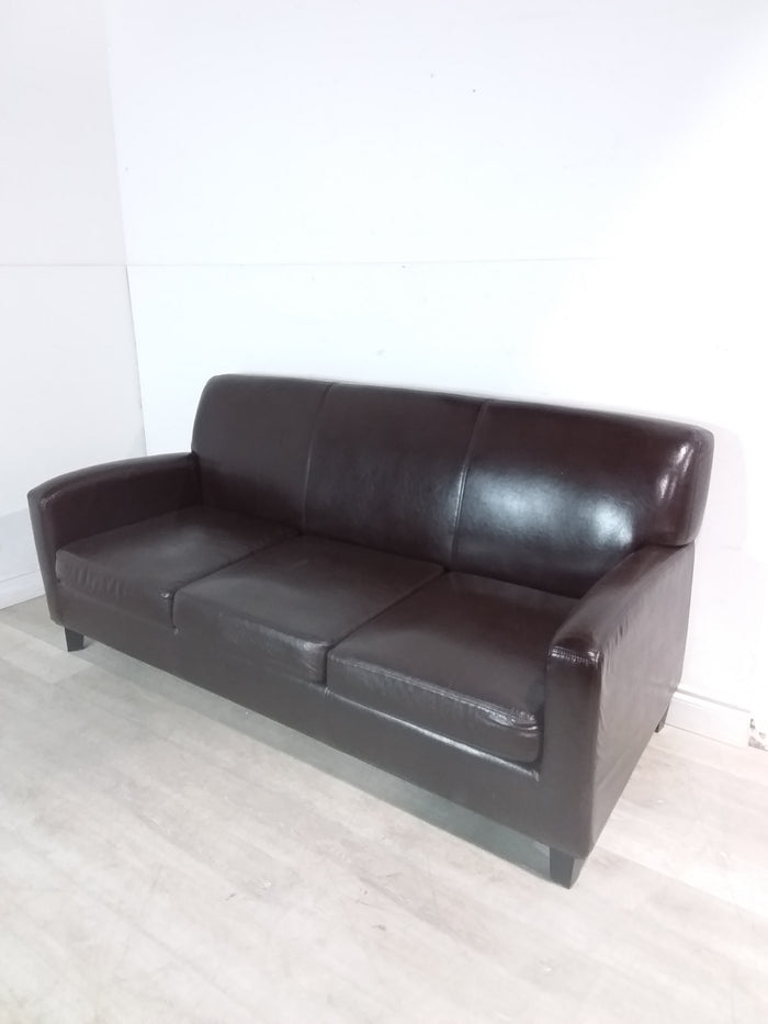 70" Brown Leathered Sofa