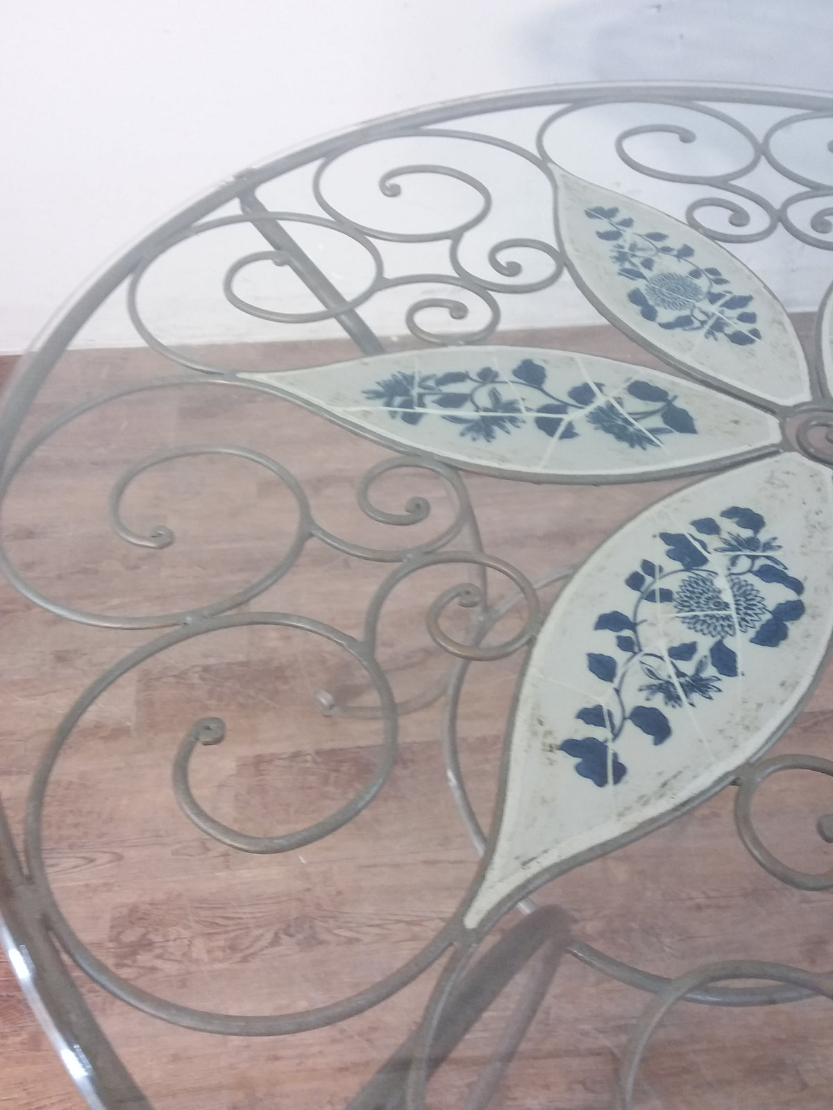 Glass Top Wrought Iron Table