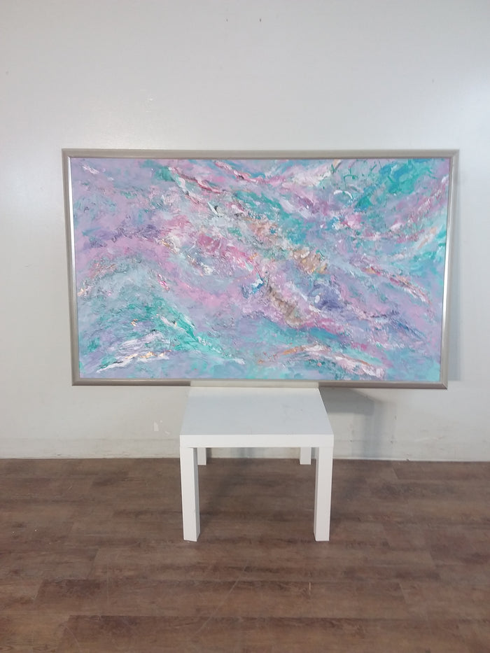 Magenta Hue Framed Abstract Painting