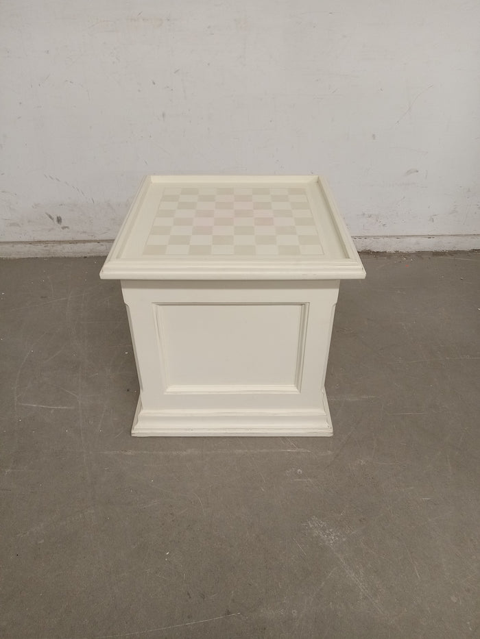 20"W Solid Wood Chessboard/Storage Table