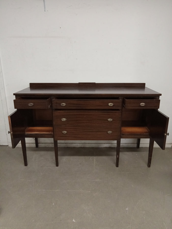 66"W Solid Wood Antique Sideboard