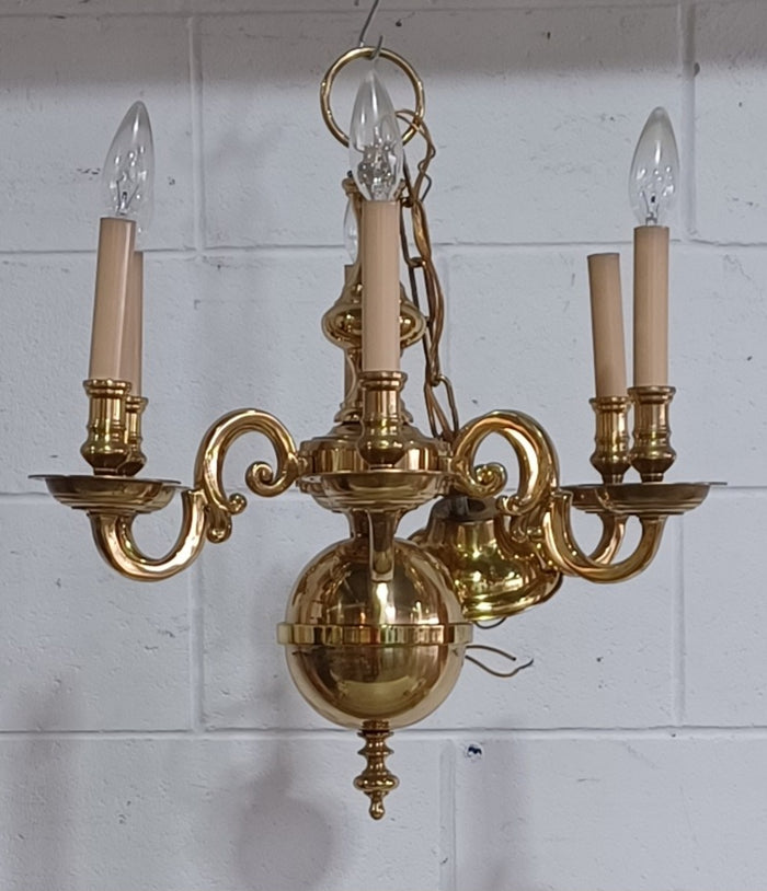 Gold painted chandelier
