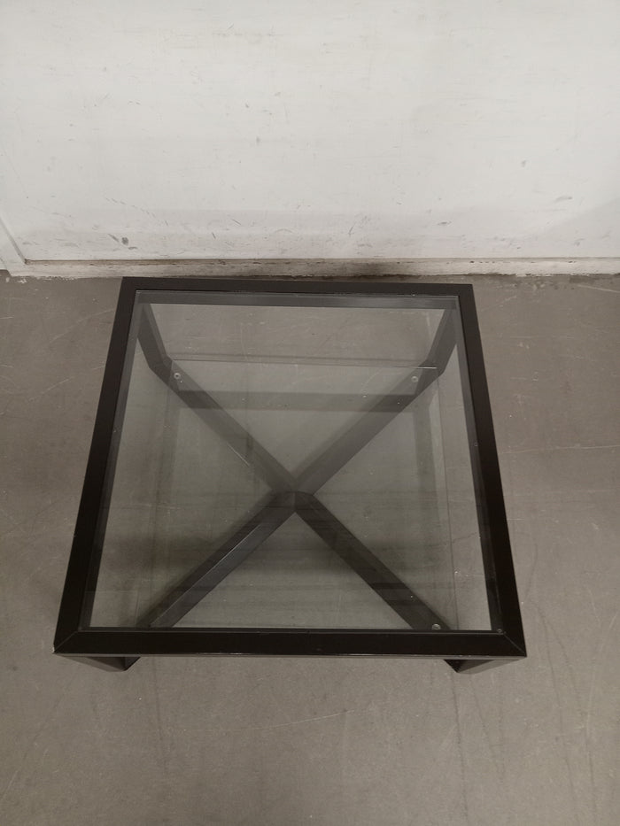 35.5" x 35.5" Two Tier Glass Square Coffee Table