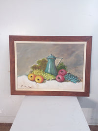 Fruits And Beverage Holder Framed Artwork