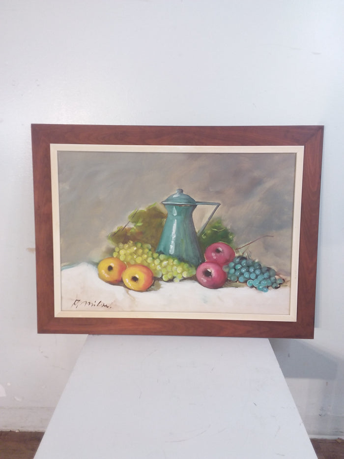 Fruits And Beverage Holder Framed Artwork