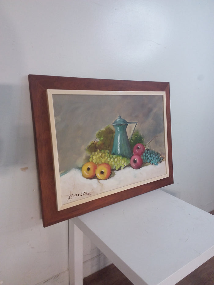 Fruits And Beverage Holder Framed Artwork