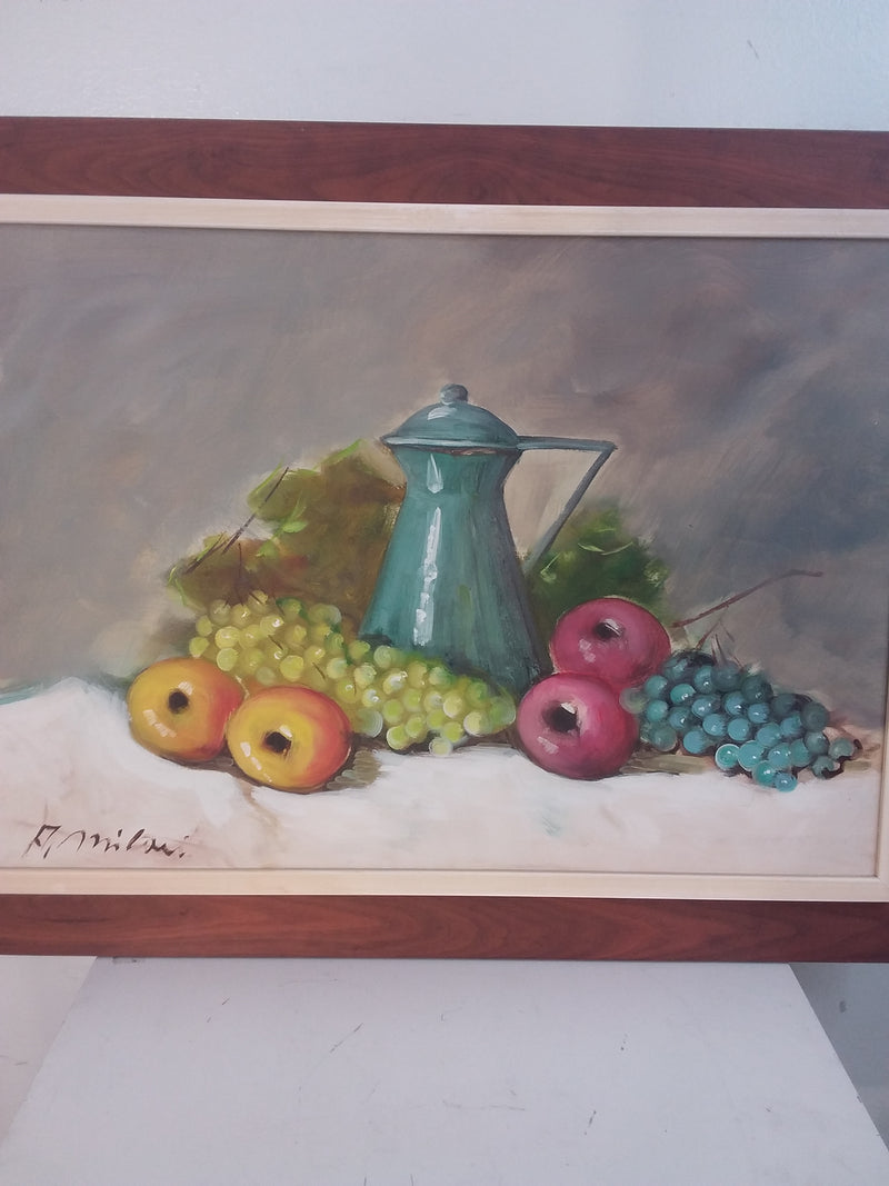 Fruits And Beverage Holder Framed Artwork