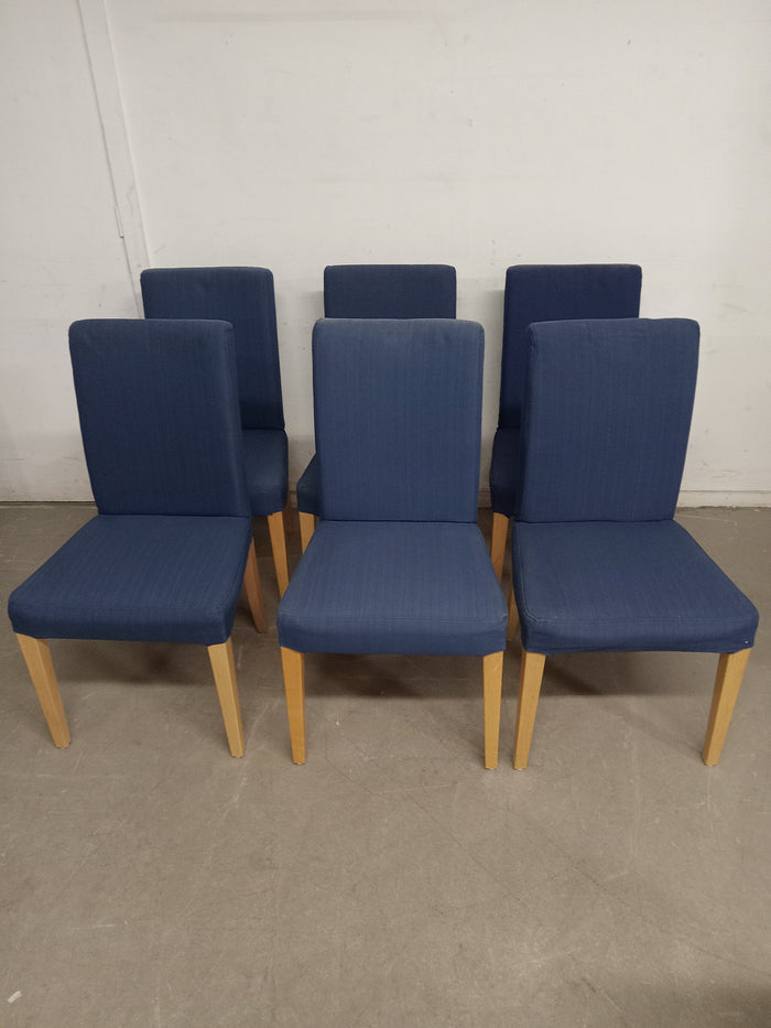 IKEA HENRIKSDAL Set of 6 Blue Dining Chairs