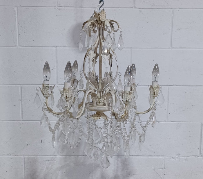 6 Light Glass Decorated Chandelier