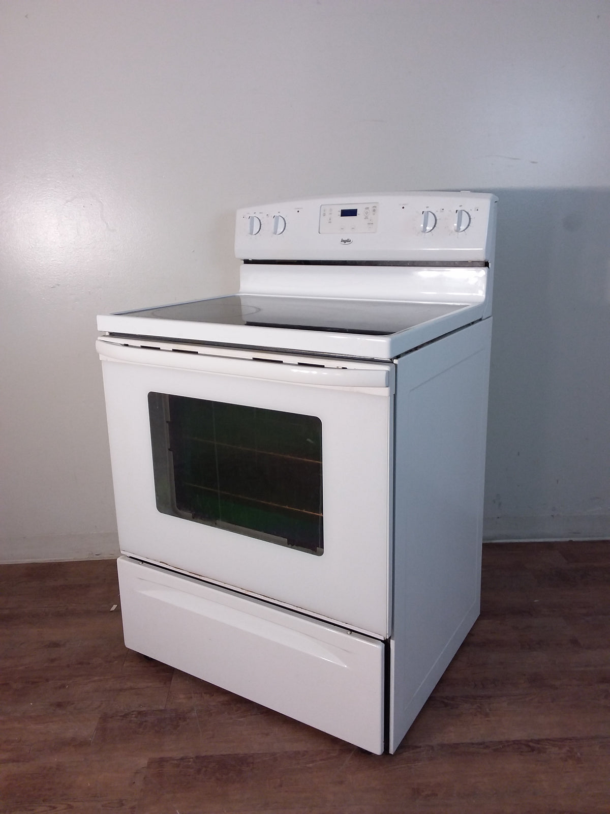 White Glass Top Stove