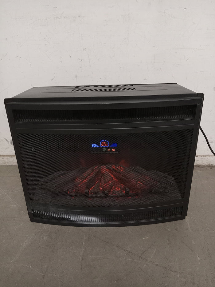 25.5"W Black Curved Electric Fireplace