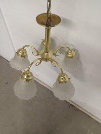 21"W 5 Light Brass Finish Chandelier