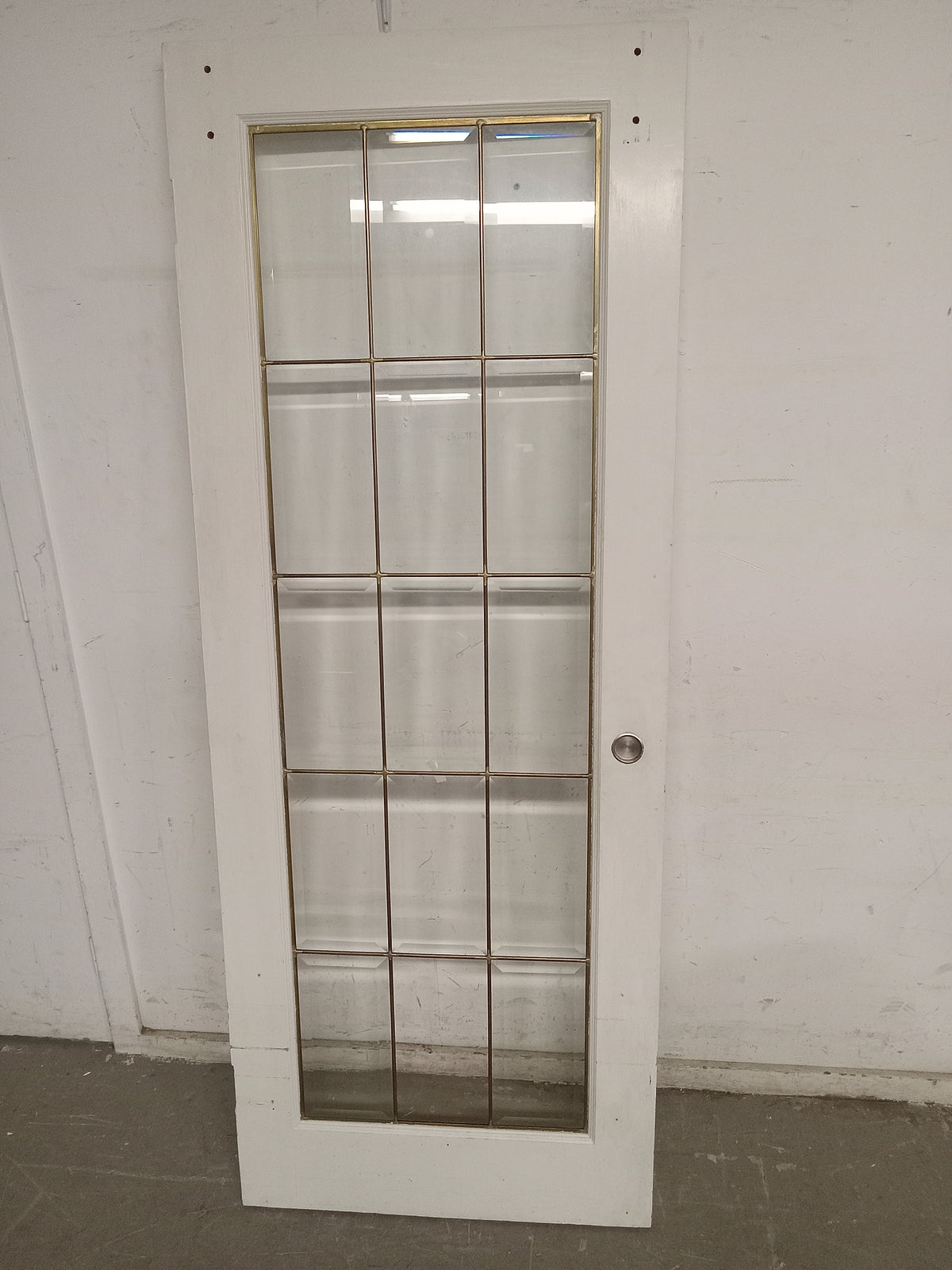 77.6" x 36"  White Beveled Glass Door