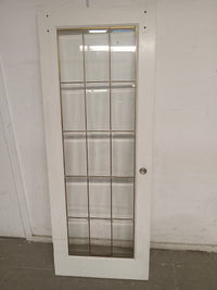 77.6" x 36"  White Beveled Glass Door