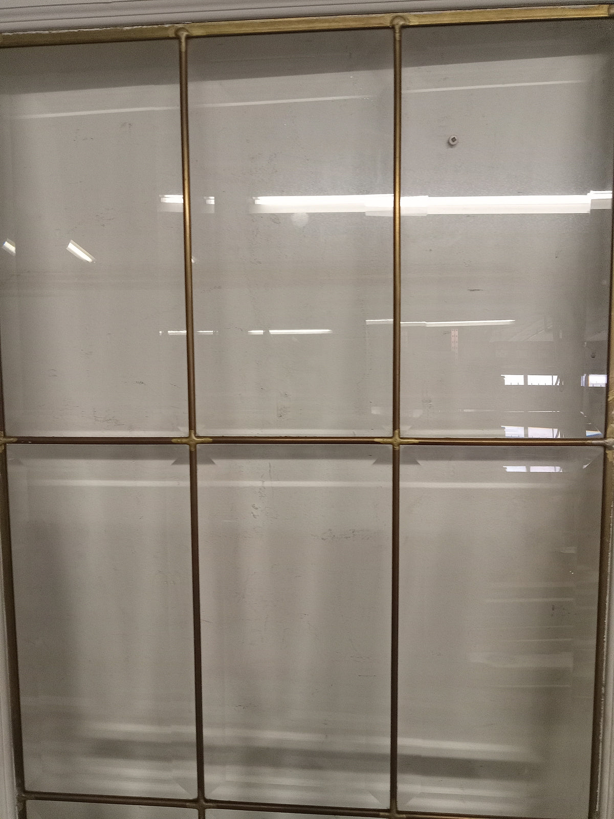 77.6" x 36"  White Beveled Glass Door