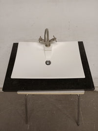 31.5" x 22" Black and White Bathroom Sink