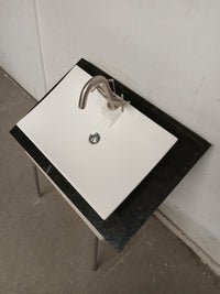 31.5" x 22" Black and White Bathroom Sink