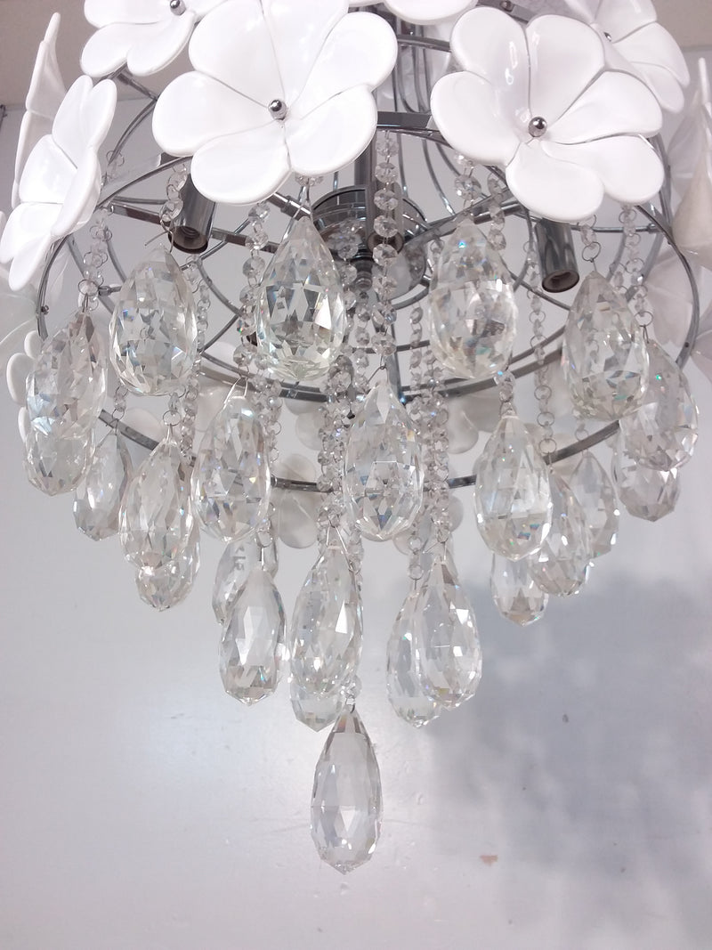 Floral Theme Chrome Finish Chandelier