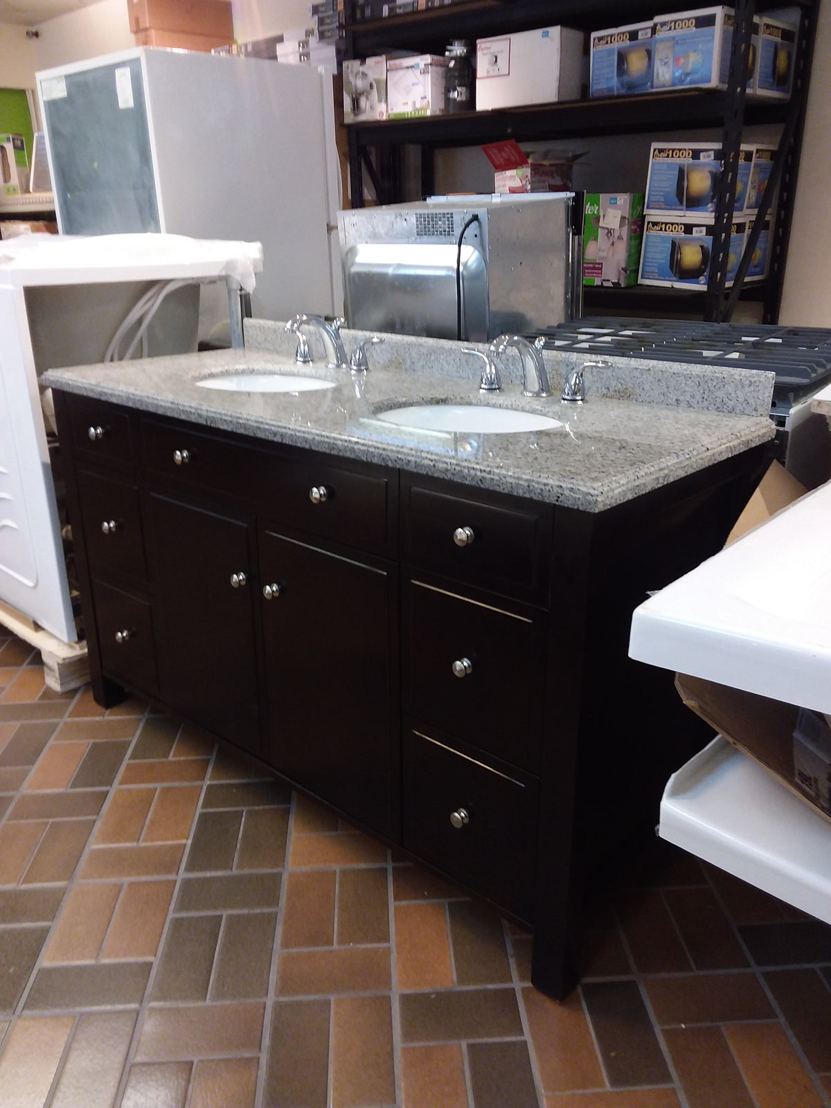 Granite Top 2 Sink Vanity