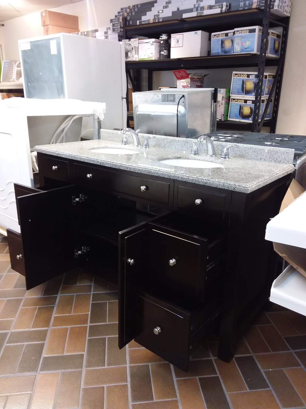 Granite Top 2 Sink Vanity