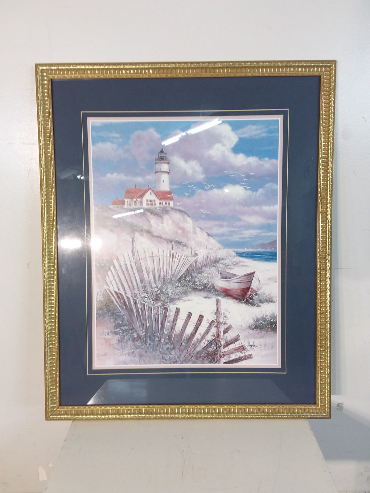 LIghthouse Seaside Scene Framed Print