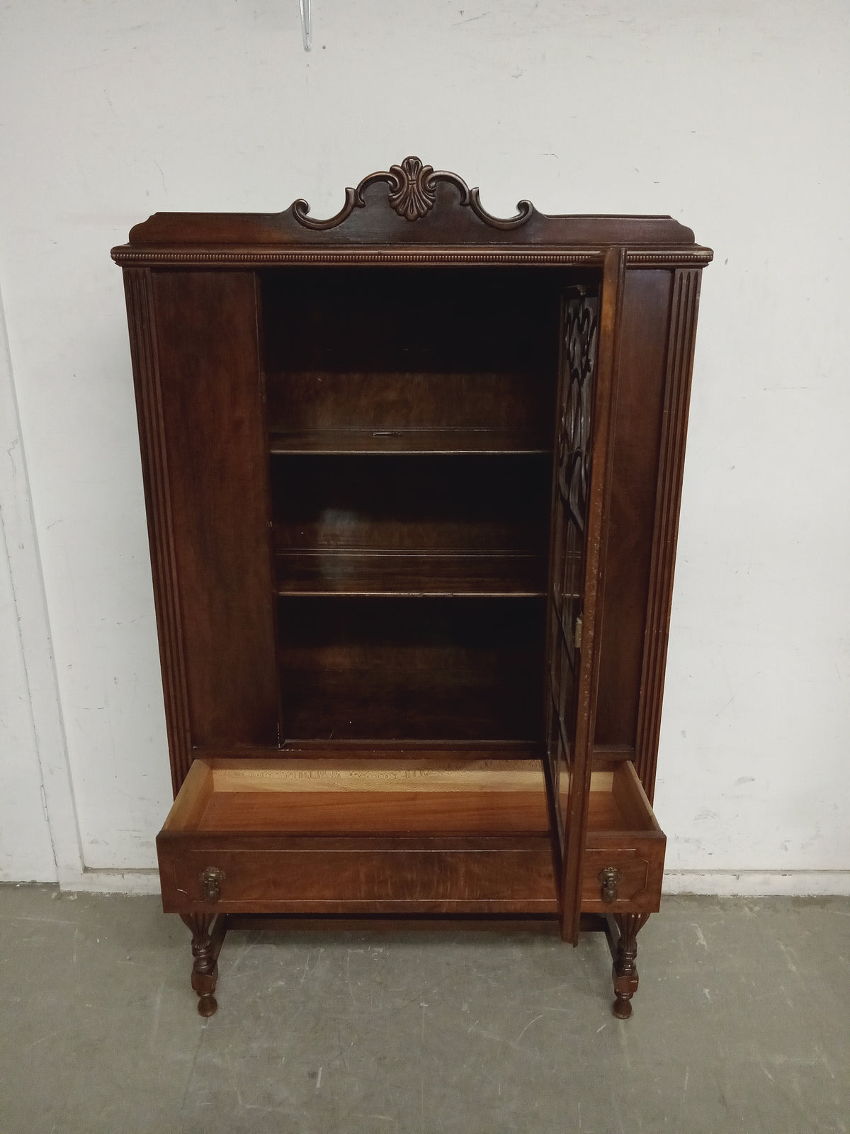 J.L. WITZ FURN CORP Antique Walnut China Cabinet