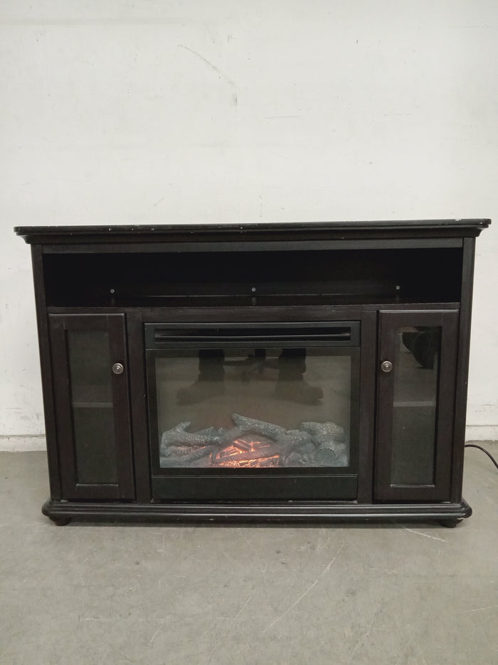 49.5"W Electric Fireplace with Dark Brown Mantel