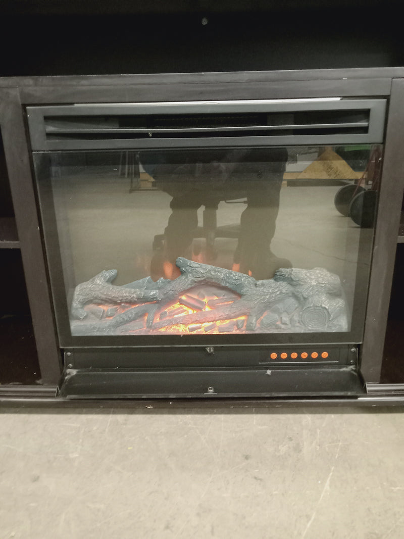 49.5"W Electric Fireplace with Dark Brown Mantel